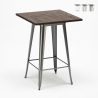 tavolino alto Lix per sgabelli industrial metallo acciaio e legno 60x60 welded Catalogo
