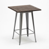 tavolino alto Lix per sgabelli industrial metallo acciaio e legno 60x60 welded Scelta