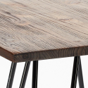 Tavolino alto per sgabelli Industrial 60x60 metallo acciaio legno Bolt Saldi
