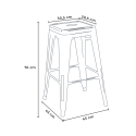 set tavolo alto e 4 sgabelli in metallo stile industriale brooklyn per bar e pub 