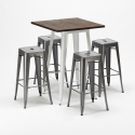table haute + 4 tabourets métalliques style pour bars et pubs harlem Caractéristiques