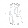 set tavolo alto e 4 sgabelli in metallo stile industrial little italy 