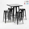 hoher tisch und 4 metallhocker industrielle im-stil new york-bar Aktion