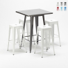 set tavolo alto e 4 sgabelli in metallo design industriale gowanus Stock