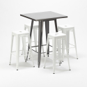 set tavolo alto e 4 sgabelli in metallo design industriale gowanus Modello