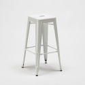 set tavolo alto e 4 sgabelli in metallo design industriale gowanus 