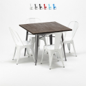 table carrée + 4 chaises en métal design industrial jamaica Choix