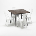 table carrée + 4 chaises en métal design industrial jamaica Caractéristiques