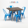 set tavolo quadrato e sedie in metallo design industriale jamaica Caratteristiche