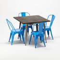set tavolo quadrato e sedie in metallo design industriale jamaica Prezzo