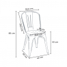 set tavolo quadrato e sedie in metallo design industriale jamaica 
