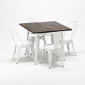 viereckiger tisch und stühle aus metall holz industrieller stil midtown Angebot