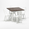 viereckiger tisch und stühle aus metall holz industrieller stil midtown Angebot