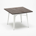 set tavolo quadrato e sedie in metallo legno stile industriale midtown 