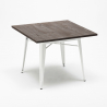 table + 4 chaises carrées en métal bois style industriel midtown 