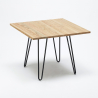 tavolo quadrato e sedie in metallo e legno in stile industriale set tribeca 