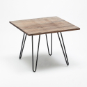 table carrée en bois + 4 chaises en métal au design industriel bay ridge 