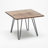 table carrée en bois + 4 chaises en métal au design industriel bay ridge 