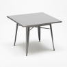 table carrée + 4 chaises en métal au style industriel flushing 