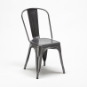 table carrée + 4 chaises en métal au style industriel flushing 