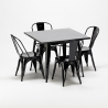 table carrée + 4 chaises en métal Lix style industriel soho Offre