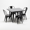 table carrée + 4 chaises en métal style industriel soho Offre