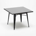 quadratischer tisch und stühle aus soho-set im-industriestil aus metall 