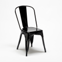 table carrée + 4 chaises en métal style industriel soho 