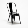 table carrée + 4 chaises en métal style industriel soho 