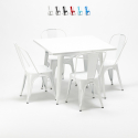 set sedie in metallo stile e tavolo quadrato design industriale harlem Saldi