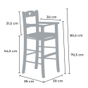 Hochhocker für Kinder Hochstuhl mit Strohsitz Baby Lagerbestand