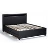 Letto matrimoniale 2 piazze moderno con rete testiera led cassetti 160x190 Geneva King Saldi