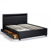 Letto matrimoniale 2 piazze moderno con rete testiera led cassetti 160x190 Geneva King Sconti