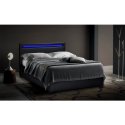 Letto matrimoniale 2 piazze moderno con rete testiera led cassetti 160x190 Geneva King Offerta