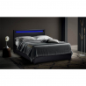 Letto matrimoniale 2 piazze moderno con rete testiera led cassetti 160x190 Geneva King Offerta