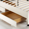 Doppelbett mit Lattenrost Led-Kopfende Schubladen Metall Holz 160x190 cm Geneva King