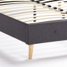 Letto Matrimoniale Nordico tessuto e legno 160x190 Friborg King Sconti