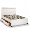 Letto francese 1 piazza e mezza con rete testiera moderno led cassetti 120x190 Geneva Catalogo