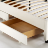 Letto francese 1 piazza e mezza con rete testiera moderno led cassetti 120x190 Geneva Stock