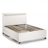 Letto francese 1 piazza e mezza con rete testiera moderno led cassetti 120x190 Geneva Sconti