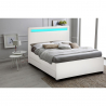 Letto francese 1 piazza e mezza con rete testiera moderno led cassetti 120x190 Geneva Saldi