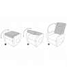 Anna Design Relaxing Recliner Sessel mit Fußhocker aus Stoff 