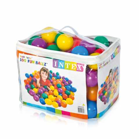 Boules Colorés en plastique jeu Balls 8 cm 100 balles Intex 49600 Promotion