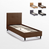 Letto singolo 1 piazza in tessuto con rete testiera 80x190 Lausanne Twin Acquisto