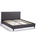Letto matrimoniale 2 piazze in tessuto con testiera 160x190 Lausanne King Saldi