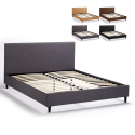 Letto matrimoniale 2 piazze in tessuto con testiera 160x190 Lausanne King Vendita