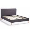 Letto Matrimoniale Nordico tessuto e legno 160x190 Friborg King Offerta