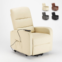 Poltrona reclinabile relax elettrica con alzapersona in similpelle Elizabeth Design 