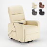 Poltrona reclinabile relax elettrica con alzapersona in similpelle Elizabeth Design 