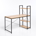 Empire Industrieller 120x60 Stahl-Holz-Schreibtisch mit Bücherregal und Regalen minimalistisches Design  Verkauf